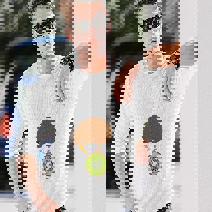 Kiwi Bird Evolution 面白いキウイフルーツパンギフトtシャツ 長袖Tシャツ 彼への贈り物