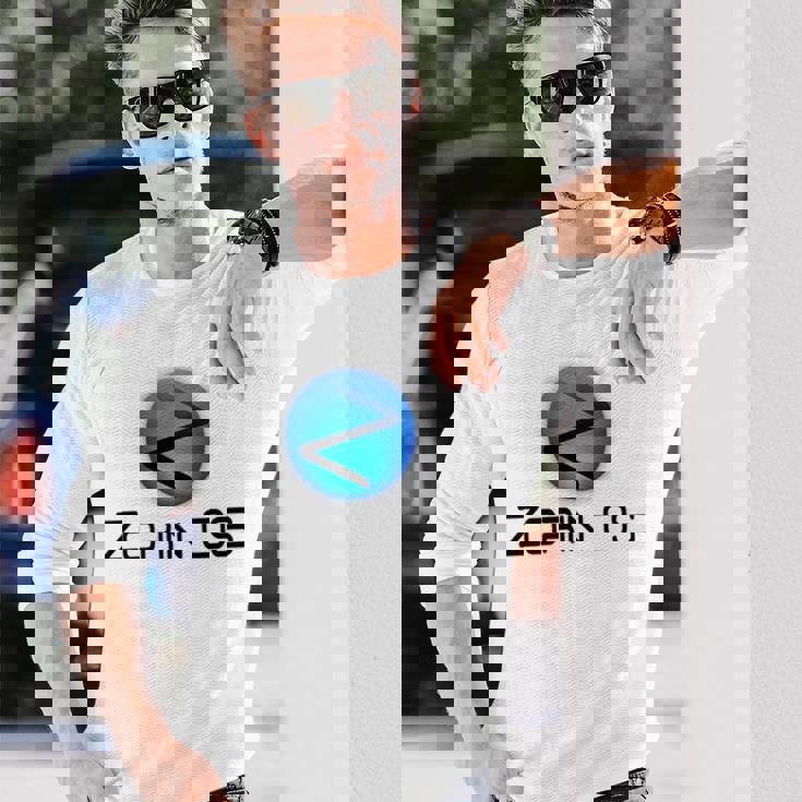 Linux Zorin Os タグラインとロゴ入り オープンソースos 長袖Tシャツ 彼への贈り物