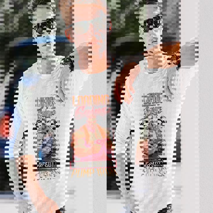 Loading Gains プレススタートからポンプ鉄ボディビルディング 長袖Tシャツ 彼への贈り物