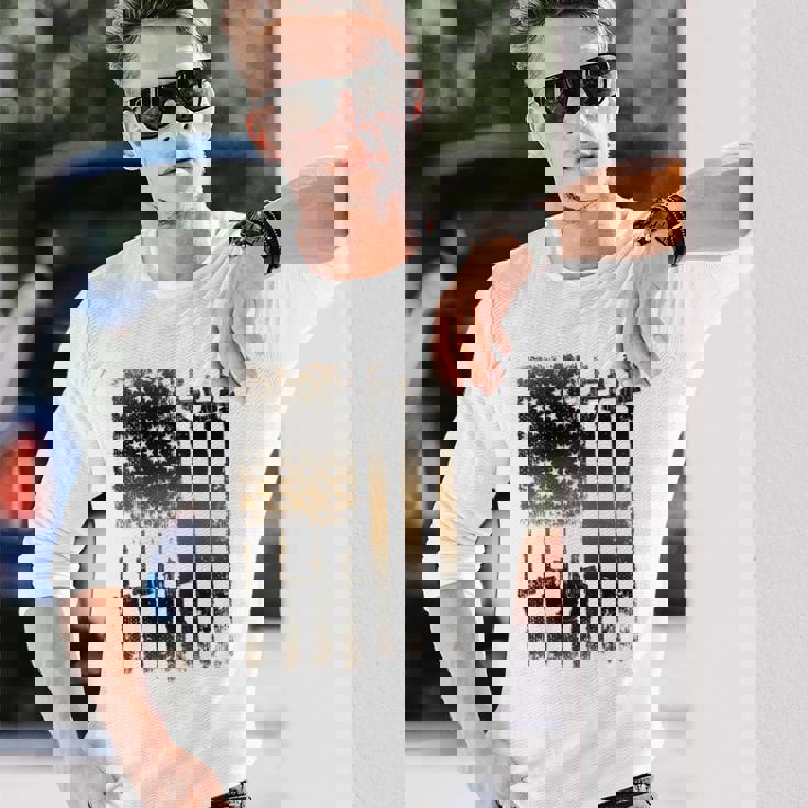 I Love Guns ブラックライフルコーヒー メンズ レディース バックデザイン 長袖Tシャツ 彼への贈り物