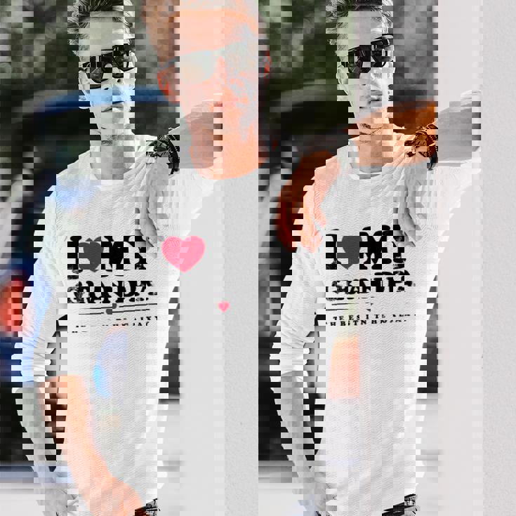 I Love My Grandpa I Heart My Grandpa 長袖Tシャツ 彼への贈り物