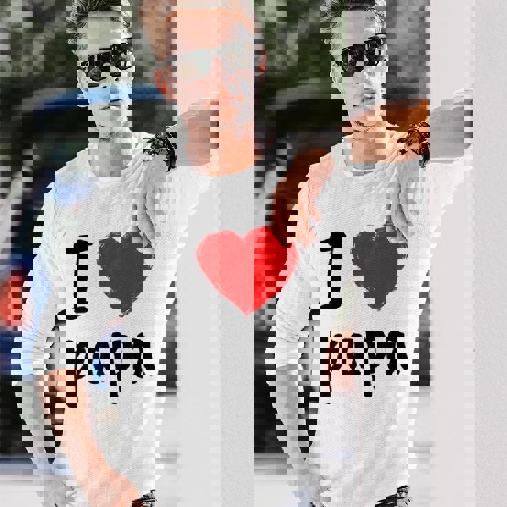 I Love You PapaCool Happy Father's Day Best Daddy 長袖Tシャツ 彼への贈り物