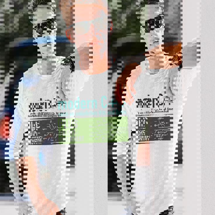 Modern C リッチなナチュラルビットとバイトプログラミング 長袖Tシャツ 彼への贈り物