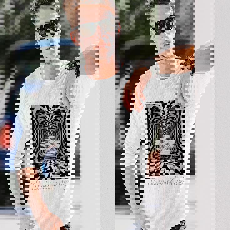 Monochrome Magic 幾何学トリックアート 長袖tシャツ 長袖Tシャツ 彼への贈り物