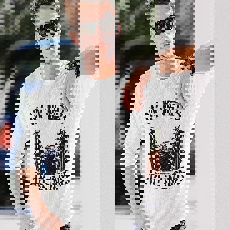 My Needs Areimple Guitars ビール愛好家 ギタリストギター 長袖Tシャツ 彼への贈り物