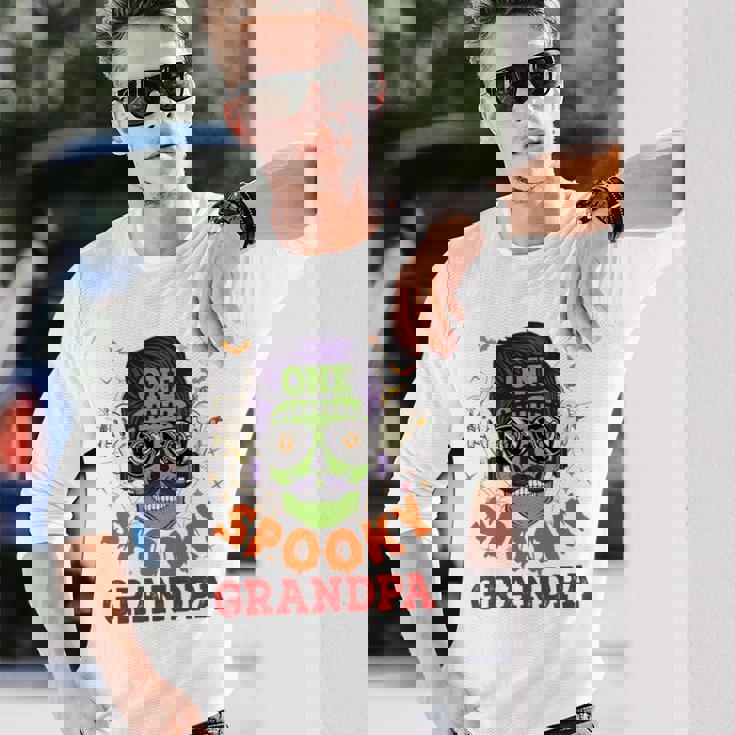 Onepooky Grandpa ハロウィン ホラーマン サングラス ファミリー 長袖tシャツ 長袖Tシャツ 彼への贈り物