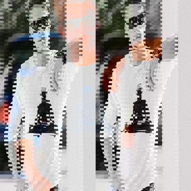 Ramana Maharshi アートワーク 長袖Tシャツ 彼への贈り物