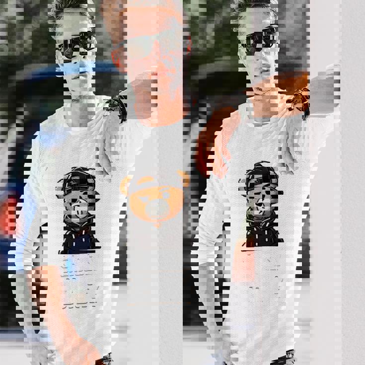 Seriously Bruh ヒップホップ テディベア ティーンエイジャー 男の子 ティーン 格言 長袖tシャツ 長袖Tシャツ 彼への贈り物