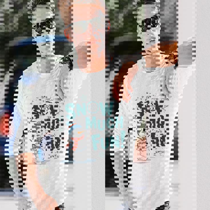 Snow Much Fun 冬 雪だるま おもしろい クリスマス キッズ レディース メンズ 長袖Tシャツ 彼への贈り物