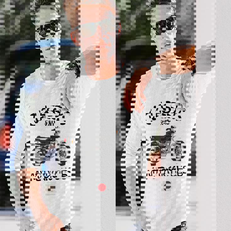 Sr400 ブラックスポーク クラシックバイク モーターサイクリスト オートバイ 長袖Tシャツ 彼への贈り物