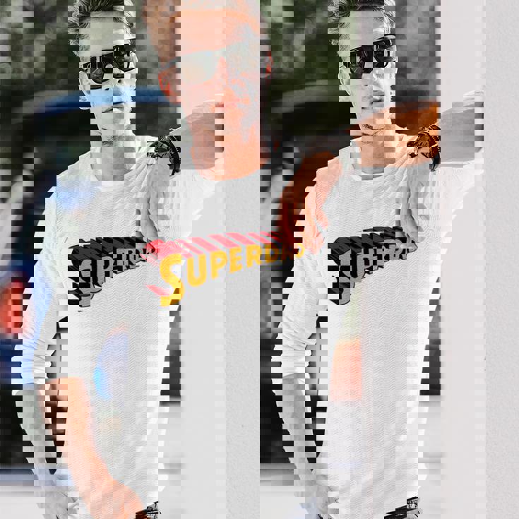 Super Daduperdad uperhero Dad 長袖Tシャツ 彼への贈り物