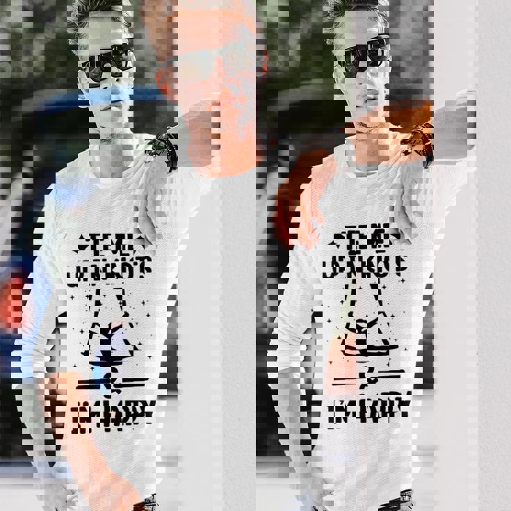 Tie Me Up In Knots & I'm Happy エアリアル ヨガ 体操選手 エアリスト 長袖Tシャツ 彼への贈り物