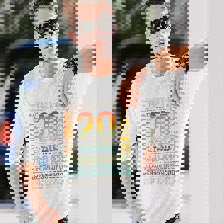 Together 20 Years Forever To Go 結婚20周年記念 長袖Tシャツ 彼への贈り物