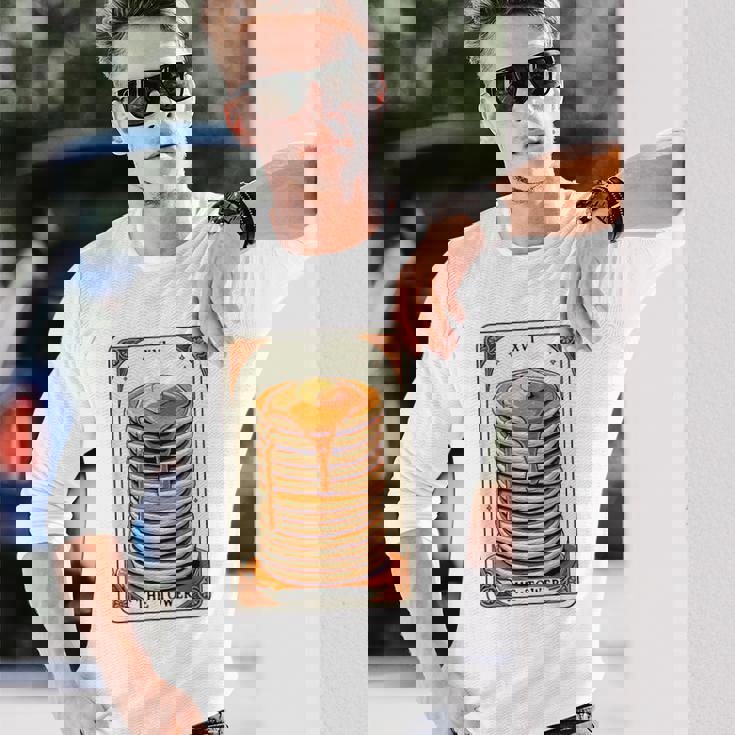 The Tower タロットカード パンケーキタワー 面白いパンケーキ 長袖Tシャツ 彼への贈り物