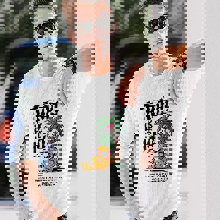 Tropic Like It's Hot パイナップル サマーサングラス ビーチ 長袖Tシャツ 彼への贈り物