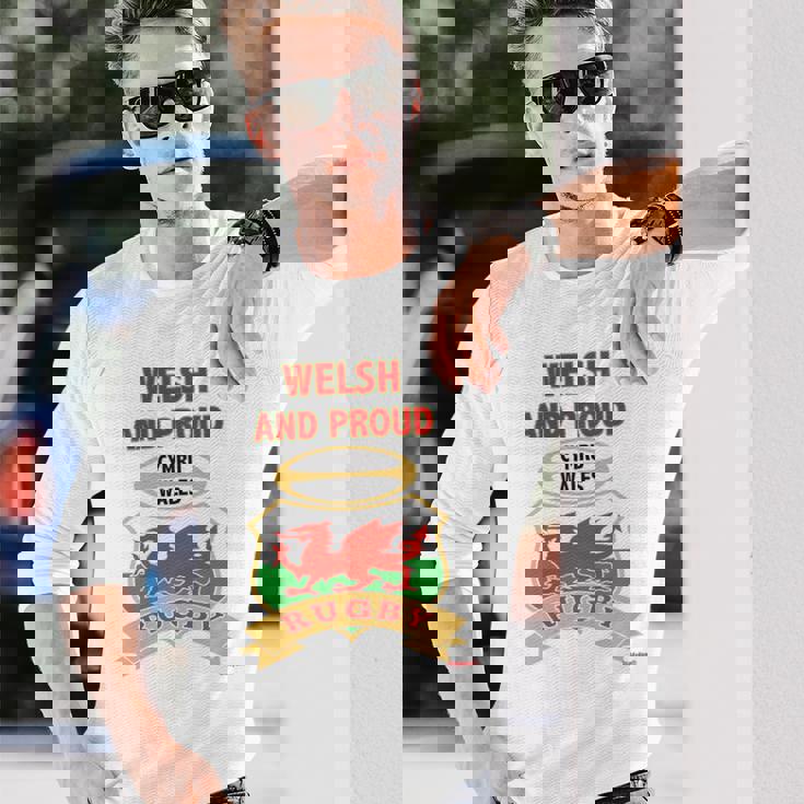 Welsh Dragon Wales ラグビートップ 長袖tシャツ 長袖Tシャツ 彼への贈り物