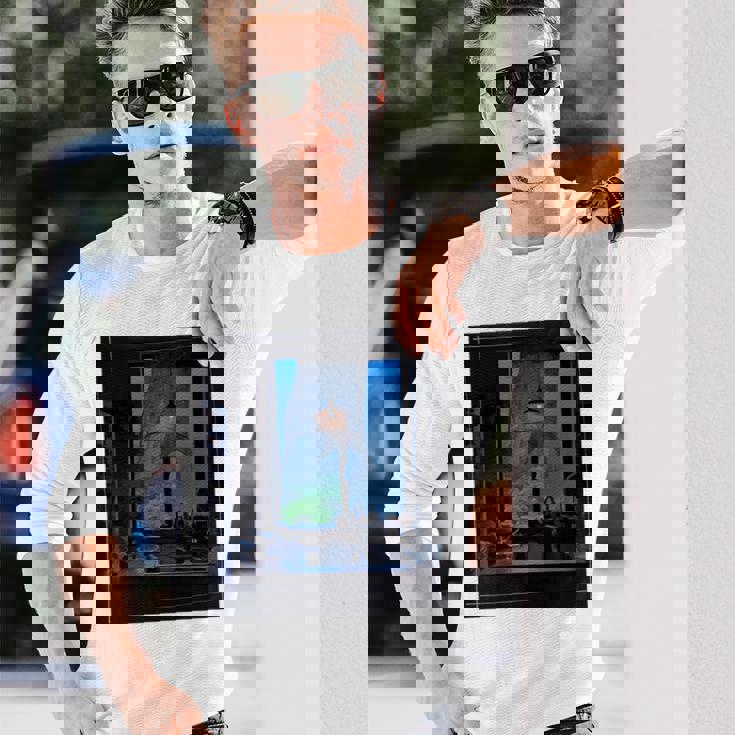 Window Light & Forestiew長袖フォトtシャツ 癒し・インテリア系アート-ユニセックスデザイン 長袖tシャツ 長袖Tシャツ 彼への贈り物