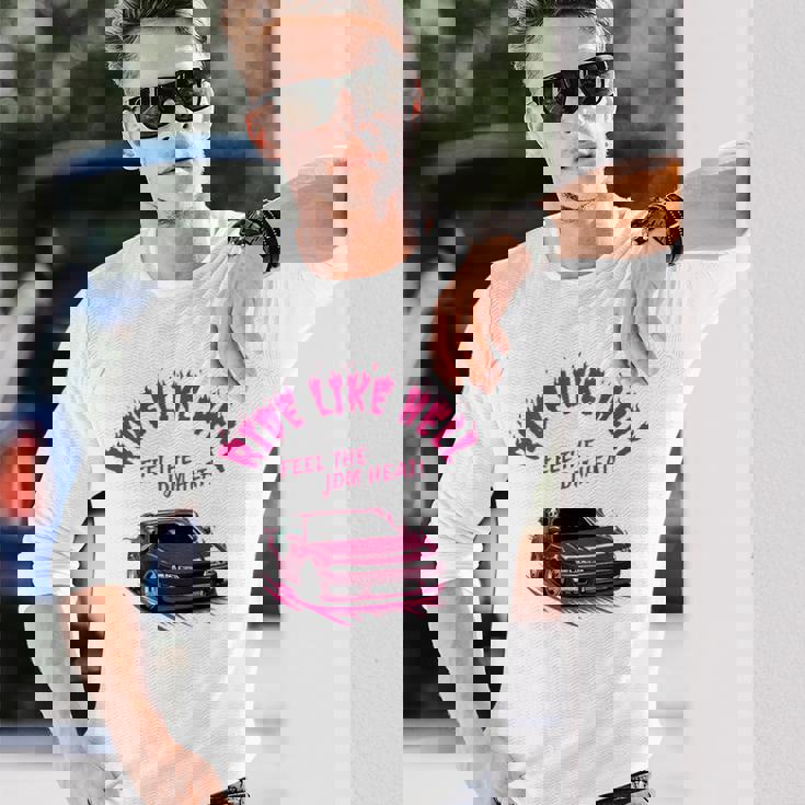 【バックプリント】シルビア 240Sx14 ドリフト ハードチューン 悪魔 死神 骸骨 ドクロ 走り 峠 長袖Tシャツ 彼への贈り物