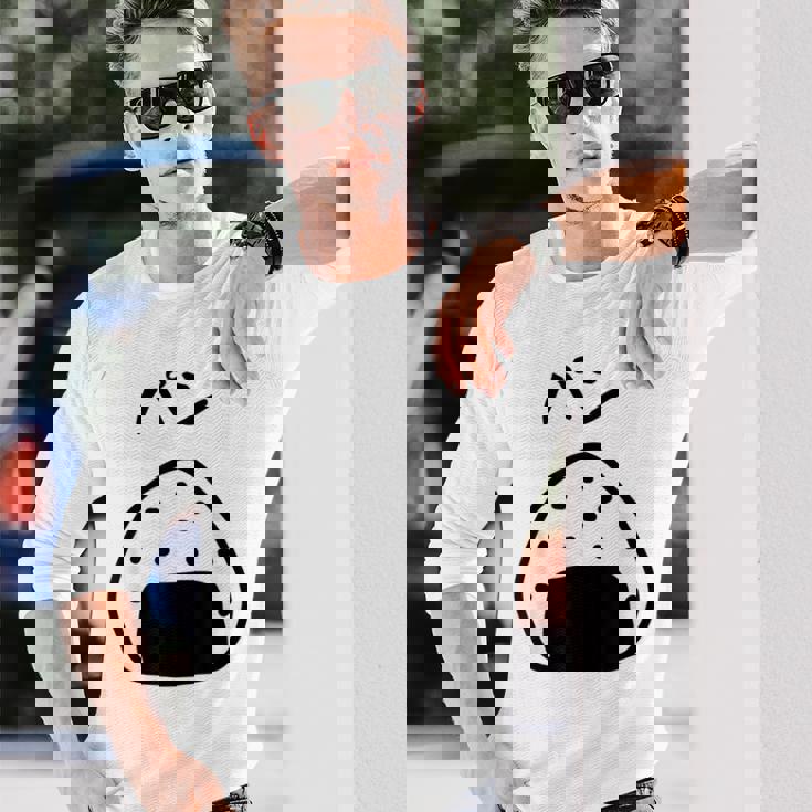 【パン】おにぎり、ご飯、白米、面白い、かわいい、受けターゲット、笑う、面白い 長袖Tシャツ 彼への贈り物