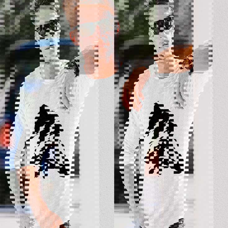 【氣】一文字 漢字 日本語 毛筆 書道 筆文字 言葉 和柄 日本 かっこいい お土産 海外 おもしろ 面白い 文字入り 長袖Tシャツ 彼への贈り物