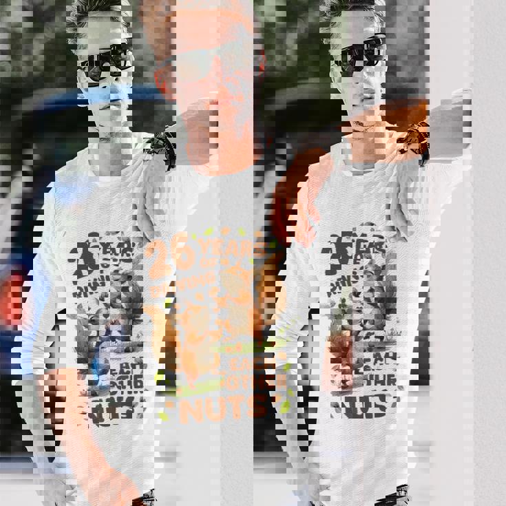 お互いの運転26年 ナッツ26周年 結婚26周年 長袖Tシャツ 彼への贈り物