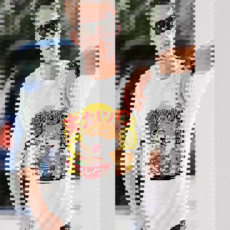 かわいい 柴犬 ラーメン好き おもしろい 日本犬 長袖tシャツ 長袖Tシャツ 彼への贈り物