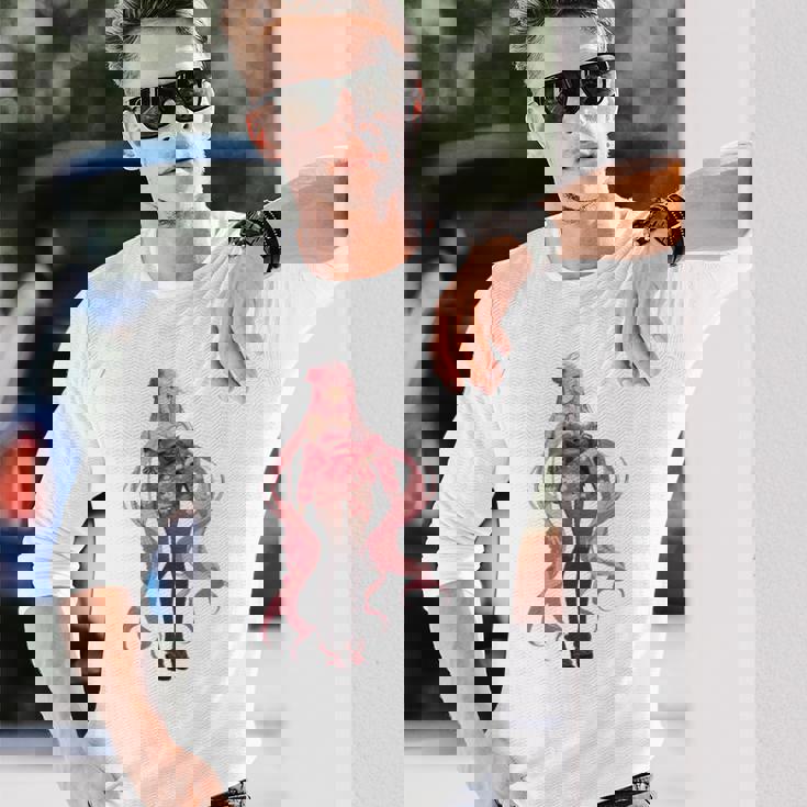 かわいい和風和風ピンク 長袖tシャツ 長袖Tシャツ 彼への贈り物