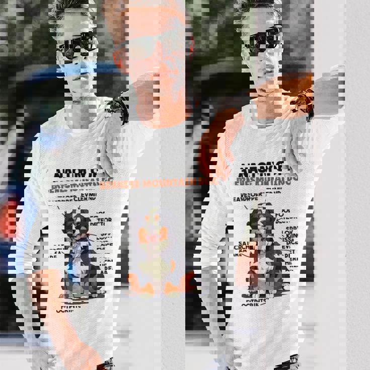 かわいい犬の説明 バーニーズ・マウンテン・ドッグの解剖学 長袖Tシャツ 彼への贈り物