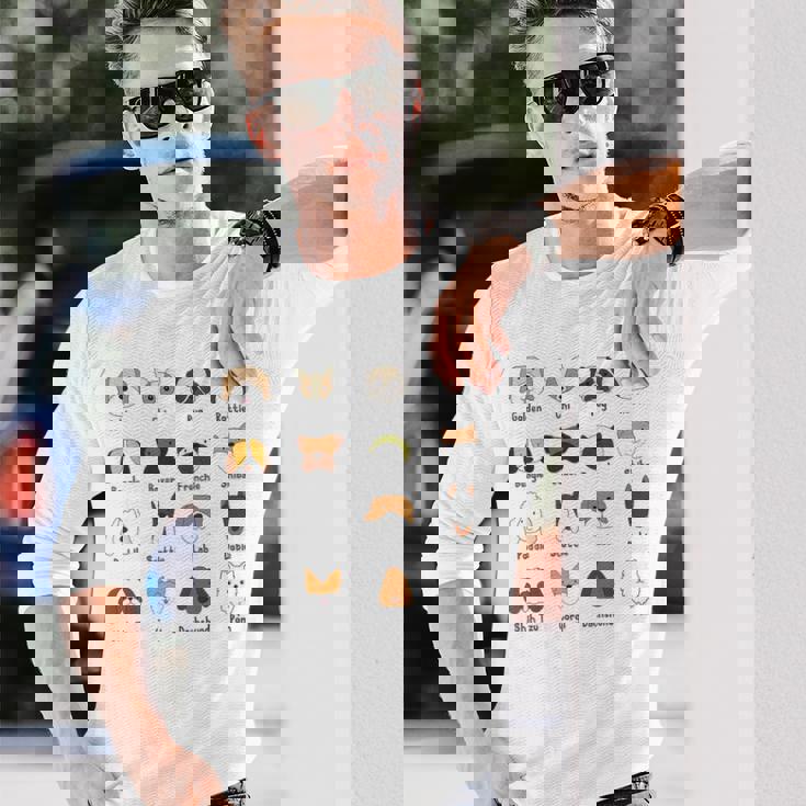 かわいい面白い犬種 長袖Tシャツ 彼への贈り物