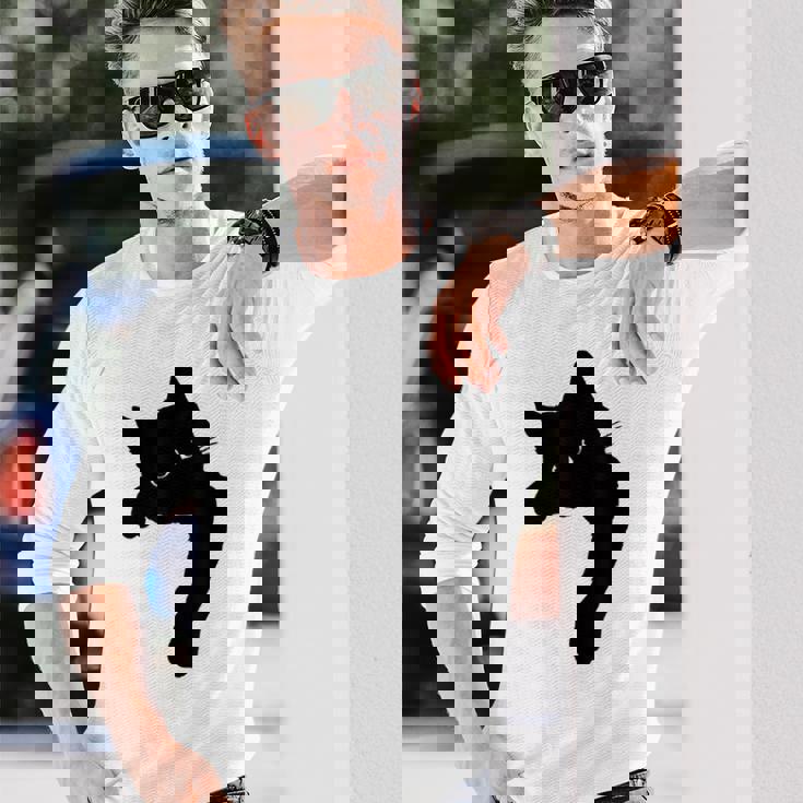 かわいい黒猫tシャツ ユニセックス 長袖Tシャツ 彼への贈り物