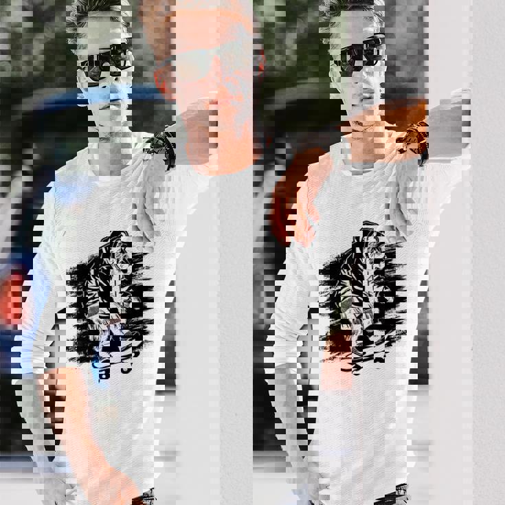 くま スケートボーダー スケートボード スケートボーダー スケートボード 長袖Tシャツ 彼への贈り物