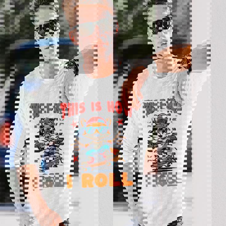 これが私がクールなフォックススケートをスケートボードで転がす方法です 長袖Tシャツ 彼への贈り物