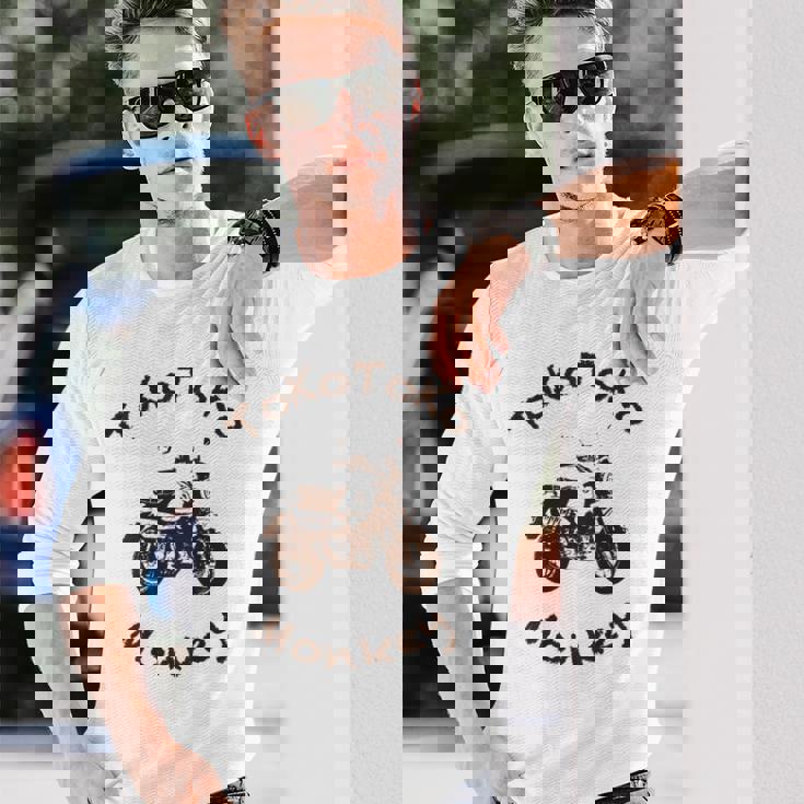 とことこモンキー バックプリント 長袖Tシャツ 彼への贈り物