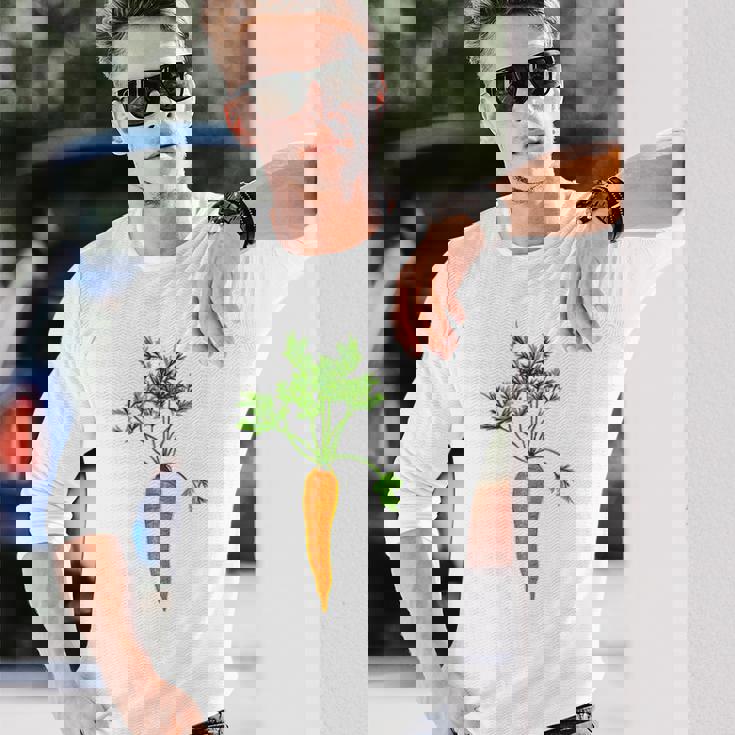 にんじん 園芸 野菜 長袖Tシャツ 彼への贈り物