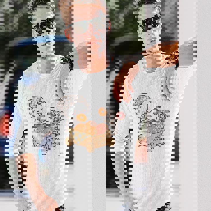 ねこぺん日和 ドーナツたくさん 長袖Tシャツ 彼への贈り物