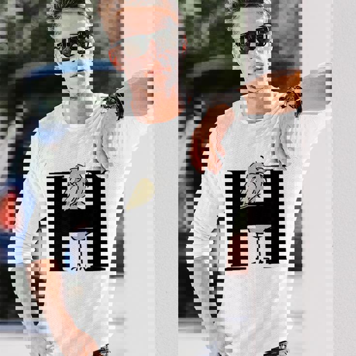 みんな大好きハシビロコウ 動かない鳥 はしび郎クラブ Hアルファベット ロゴ 長袖Tシャツ 彼への贈り物