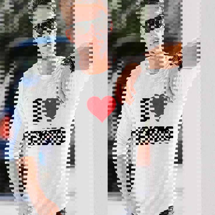 アイハート 京都 日本ラブ 日本土産 長袖Tシャツ 彼への贈り物