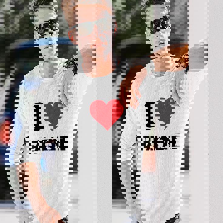 アイハート 箱根 日本 愛 日本土産 長袖Tシャツ 彼への贈り物