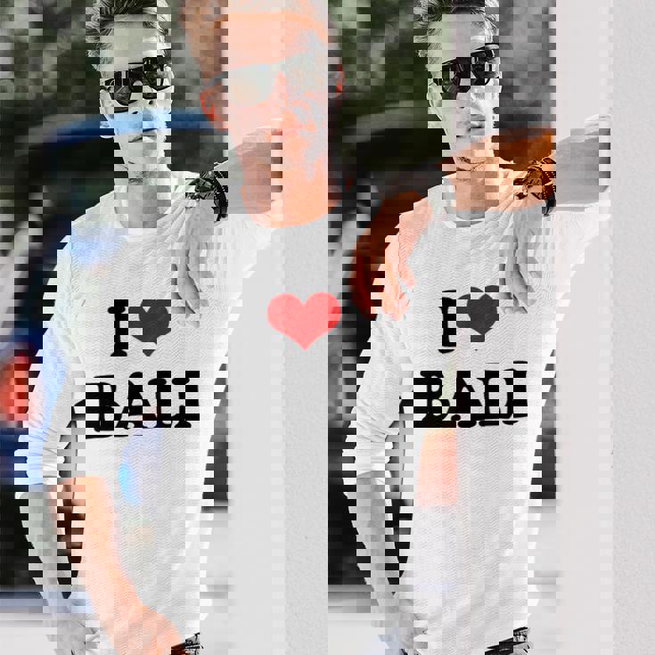 アイラブバリハートバリバケーション 長袖Tシャツ 彼への贈り物