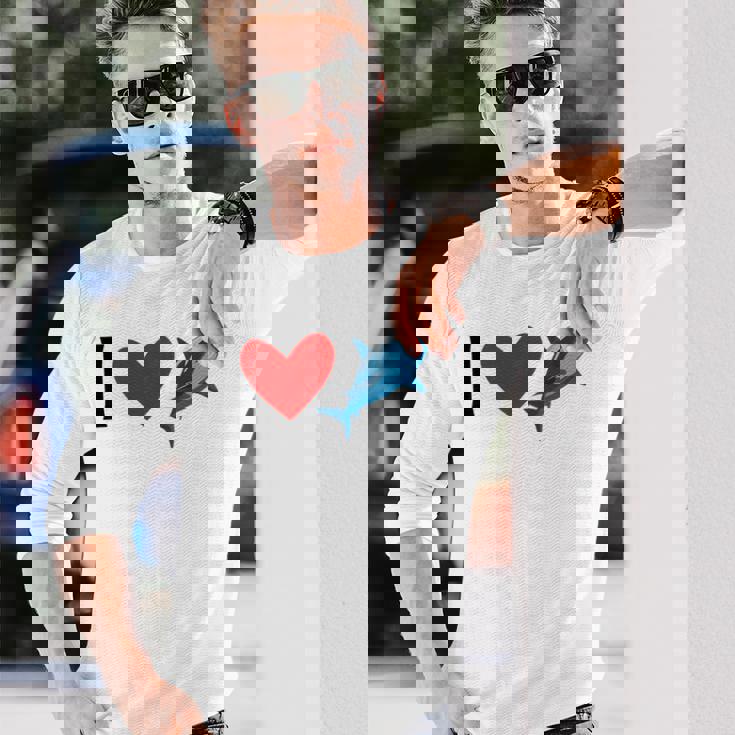 アイ・ラブ・シャークス 長袖Tシャツ 彼への贈り物