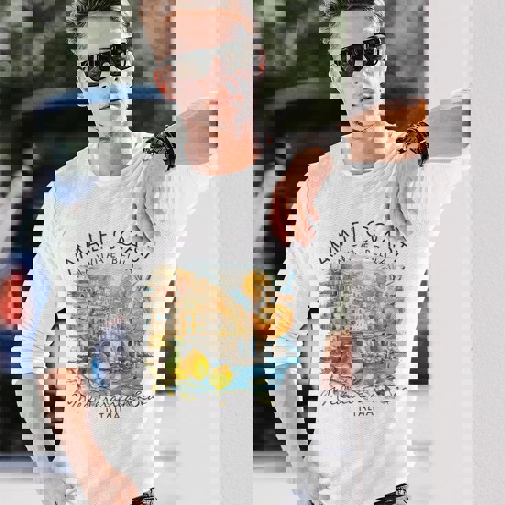 アマルフィ 海岸 イタリア 旅行 旅行 バケーション 地中海 長袖Tシャツ 彼への贈り物