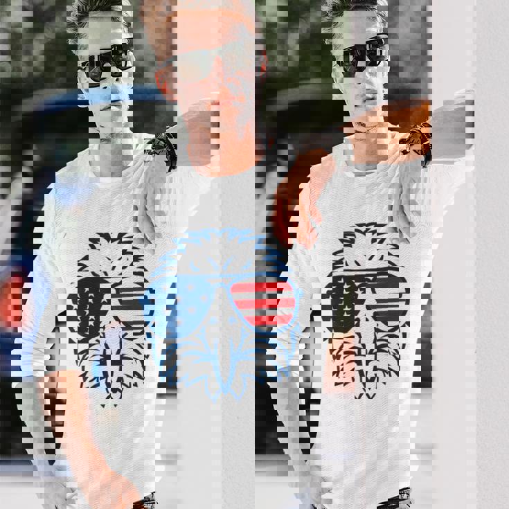 アメリカン・イーグル アメリカ国旗 7月4日 愛国 長袖Tシャツ 彼への贈り物