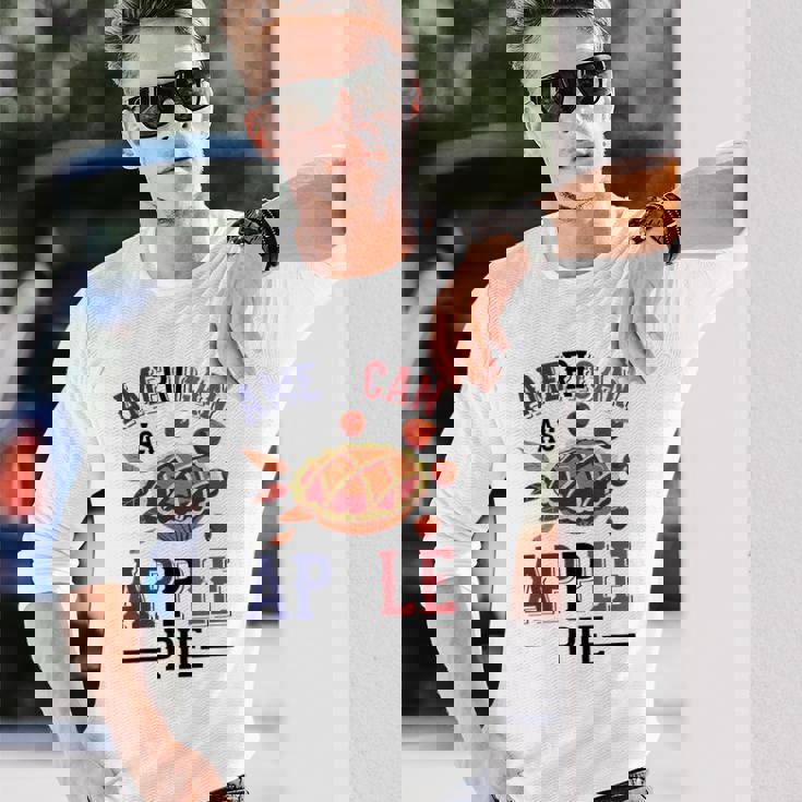 アメリカ国旗-アメリカン・アズ・アップルパイ 長袖Tシャツ 彼への贈り物