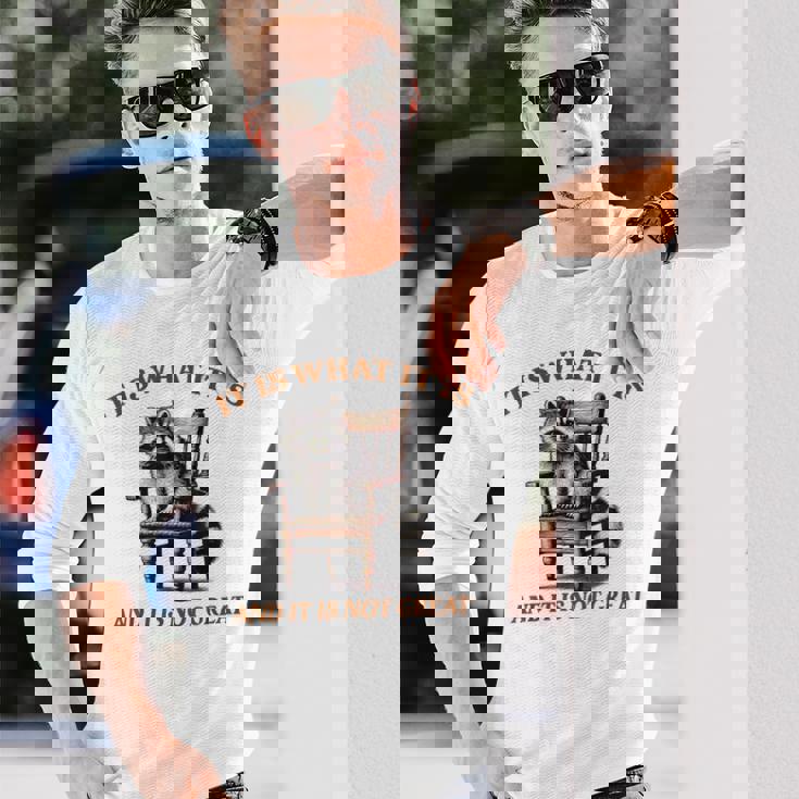 アライグマのミーム It's What It's And It Is Not Greatarcastic 長袖Tシャツ 彼への贈り物