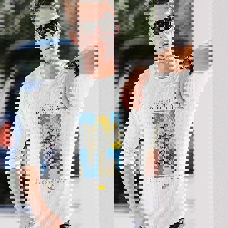 アーバン ストリートウェア グラフィック バスキア アート 抽象 長袖Tシャツ 彼への贈り物