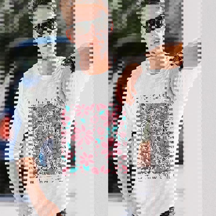 イット・イズ・ウェル・ウィズ・マイ・ソウル・フラワー 長袖Tシャツ 彼への贈り物