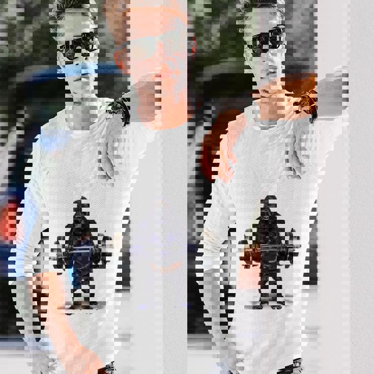 ウェイトリフティング 筋トレ バーベル やる気がないなら家に帰れ ゴリラ 長袖Tシャツ 彼への贈り物