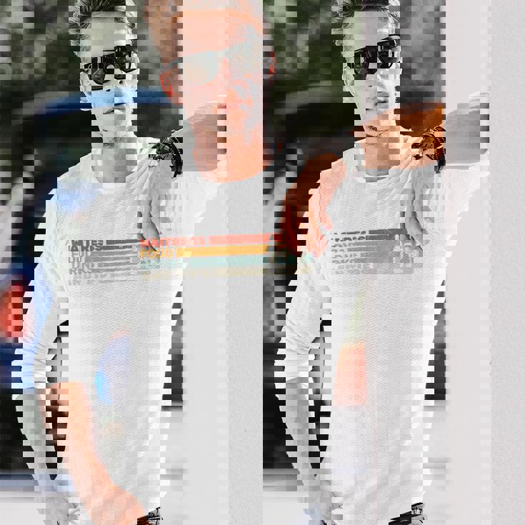 ウェイトレス 食べ物 飲み物とヒント レトロ ウェイティングスタッフ ウェイター 長袖tシャツ 長袖Tシャツ 彼への贈り物