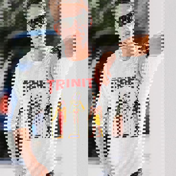 エジプト 神 エジプト トリニティ オシリス ホルス ケメティック 長袖Tシャツ 彼への贈り物