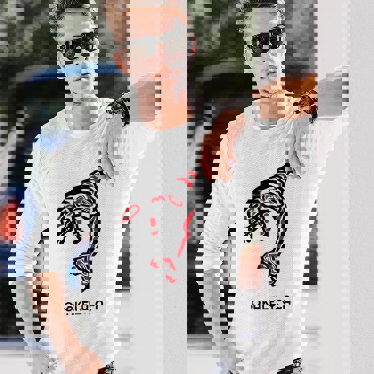 オークリー、カリフォルニア オルカキラー クジラ ネイティブアメリカン ギフト 長袖Tシャツ 彼への贈り物